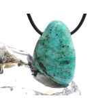 Kupferchalcedon XL Schmuckstein / Scheibenlstein gebohrt - AA-Sonderqualität - Handarbeit - ca. 3,7 cm x 2,5 cm x 0,9 cm
