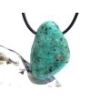 Kupferchalcedon XL Schmuckstein / Scheibenlstein gebohrt - AA-Sonderqualität - Handarbeit - ca. 3,7 cm x 2,5 cm x 0,9 cm