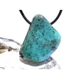 Kupferchalcedon XL Schmuckstein / Scheibenlstein gebohrt - AA-Sonderqualität - Handarbeit - ca. 3,6 cm x 3 cm x 0,9 cm