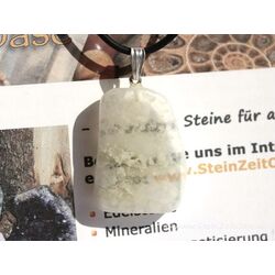 Ulexit (TV-Stein) Scheibenstein / Schmuckstein Anhnger Silberse - Sonderqualitt - ca. 4,2 cm x 2,4 cm x 0,9 cm (GKS)