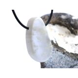 Ulexit (TV-Stein) XL Scheibenstein / Schmuckstein gebohrt - Sonderqualität - ca. 3,8 cm x 1,9 cm x 1,2 cm