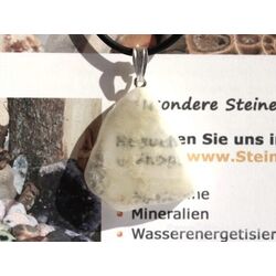 Ulexit (TV-Stein) Scheibenstein / Schmuckstein Anhnger Silberse - Sonderqualitt - ca. 3,8 cm x 2,8 cm x 0,7 cm (GKS)