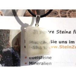 Ulexit (TV-Stein) Scheibenstein / Schmuckstein Anhnger Silberse - Sonderqualitt - ca. 3,3 cm x 1,9 cm x 1,3 cm (GKS)