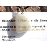 Ulexit (TV-Stein) Scheibenstein / Schmuckstein Anhänger Silberöse - Sonderqualität - ca. 3,3 cm x 1,9 cm x 1,3 cm (GKS)