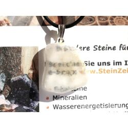 Ulexit (TV-Stein) Scheibenstein / Schmuckstein Anhnger Silberse - Sonderqualitt - ca. 3,6 cm x 2,5 cm x 0,8 cm (GKS)