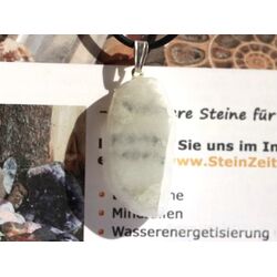 Ulexit (TV-Stein) XL Scheibenstein / Schmuckstein Anhnger Silberse - Sonderqualitt - ca. 4,6 cm x 1,8 cm x 1,2 cm (GKS)