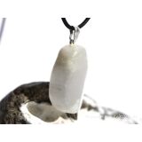 Ulexit (TV-Stein) XL Scheibenstein / Schmuckstein Anhänger Silberöse - Sonderqualität - ca. 4,6 cm x 1,8 cm x 1,2 cm (GKS)