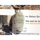 Ulexit (TV-Stein) XL Scheibenstein / Schmuckstein Anhänger Silberöse - Sonderqualität - ca. 4,6 cm x 1,8 cm x 1,2 cm (GKS)