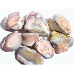 Achat rosa-grau Wassersteine-Sonderqualitt / Rohsteine extra angetrommelt - ca. 33 g - Restbestand -