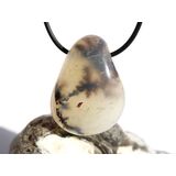 Dendritenchalcedon XL Trommelstein / Schmuckstein gebohrt...