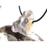 Schlangenhautachat Trommelstein gebohrt - Sonderqualität - ca. 3,3 cm x 2,7 cm x 1,6 cm