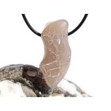 Schlangenhautachat XXL Trommelstein gebohrt - Sonderqualität - ca. 4,1 cm x 1,9 cm x 1,5 cm