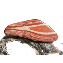 Dr. Liesegang Stein (Aztekenstein / Meta-Rhyolith) Trommelstein / Schmuckstein - Sonderqualitt - ca. 4,1 cm x 1,6 cm x 0,7 cm (GKS)