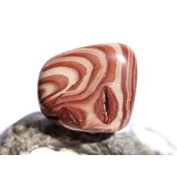 Dr. Liesegang Stein (Aztekenstein / Meta-Rhyolith) Trommelstein - Sonderqualitt - ca. 2,7 cm x 2,4 cm x 1,6 cm (GKS)