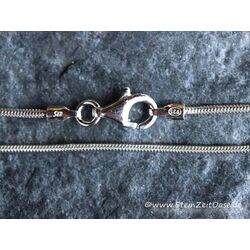 Schlangenkette Spezial, 925iger Silber, Verschluss f�r gebohrte Trommelsteine, ca. 45 cm - 1,2 mm - rhodiniert