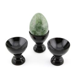 Eierbecher / Halter f�r Edelstein-Eier schwarz - ca. 4 cm...