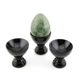 Eierbecher / Halter f�r Edelstein-Eier schwarz - ca. 4 cm...