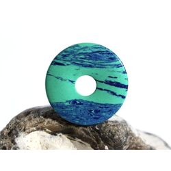 Azurit-Malachit (rek.) Donut Edelstein 25 mm (3 mm stark)