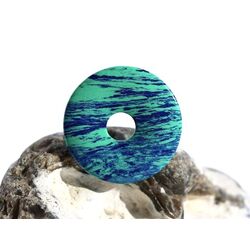 Azurit-Malachit (rek.) Donut Edelstein 25 mm (2,6 mm stark)