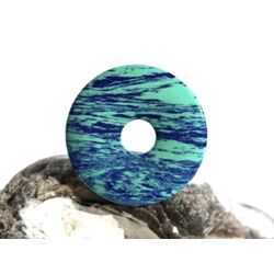 Azurit-Malachit (rek.) Donut Edelstein 25 mm (2,6 mm stark)