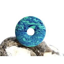 Azurit-Malachit (rek.) Donut Edelstein 25 mm (2,7 mm stark)