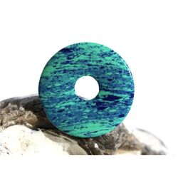 Azurit-Malachit (rek.) Donut Edelstein 25 mm (2,7 mm stark)