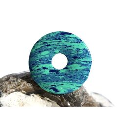 Azurit-Malachit (rek.) Donut Edelstein 25 mm (2,7 mm stark)