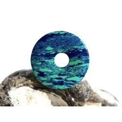 Azurit-Malachit (rek.) Donut Edelstein 25 mm (2,5 mm stark)