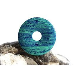 Azurit-Malachit (rek.) Donut Edelstein 25 mm (2,4 mm stark)