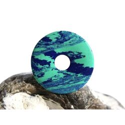 Azurit-Malachit (rek.) Donut Edelstein 25 mm (2,3 mm stark)