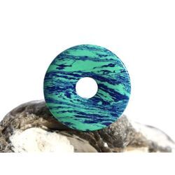 Azurit-Malachit (rek.) Donut Edelstein 25 mm (2,7 mm stark)