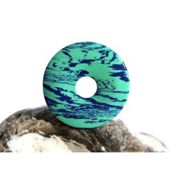 Azurit-Malachit (rek.) Donut Edelstein 25 mm (2,9 mm stark)