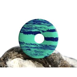 Azurit-Malachit (rek.) Donut Edelstein 25 mm (2,3 mm stark)