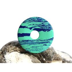 Azurit-Malachit (rek.) Donut Edelstein 25 mm (2,3 mm stark)