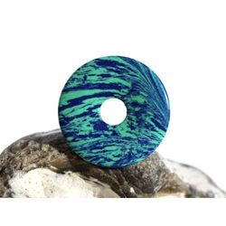 Azurit-Malachit (rek.) Donut Edelstein 25 mm (2,8 mm stark)