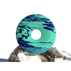 Azurit-Malachit (rek.) Donut Edelstein 35 mm (3,3 mm stark)