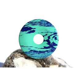 Azurit-Malachit (rek.) Donut Edelstein 35 mm (3,3 mm stark)