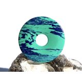 Azurit-Malachit (rek.) Donut Edelstein 35 mm (3,3 mm stark)
