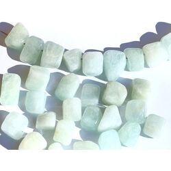 Aquamarin natur (Beryll) Schmucksteine / Trommelsteine gebohrt - Sonderqualit�t - ca. 1,6 - 2,3 cm / ca. 6-7 g/St