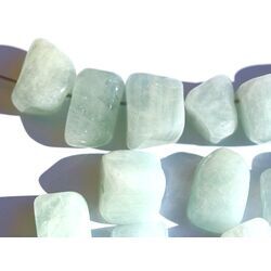 Aquamarin natur (Beryll) Schmucksteine / Trommelsteine gebohrt - Sonderqualit�t - ca. 1,6 - 2,3 cm / ca. 6-7 g/St