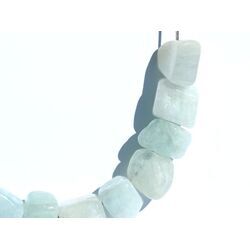 Aquamarin natur (Beryll) Schmucksteine / Trommelsteine gebohrt - Sonderqualit�t - ca. 1,7 - 2,4 cm / ca. 8-9 g/St