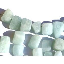 Aquamarin natur (Beryll) Schmucksteine / Trommelsteine gebohrt - Sonderqualit�t - ca. 1,7 - 2,4 cm / ca. 8-9 g/St