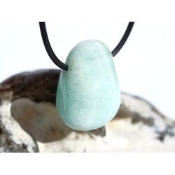 Hemimorphit t�rkisblau Trommelstein / Schmuckstein gebohrt - Sonderqualit�t - ca. 2,7 cm x 1,9 cm x 1,7 cm