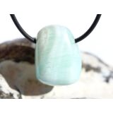 Hemimorphit türkisblau Trommelstein / Schmuckstein gebohrt - Sonderqualität - ca. 2,7 cm x 1,9 cm x 1,7 cm