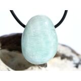 Hemimorphit türkisblau Trommelstein / Schmuckstein gebohrt - AA-Sonderqualität - ca. 2,9 cm x 2,2 cm x 1,7 cm