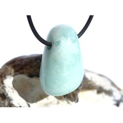 Hemimorphit t�rkisblau Trommelstein / Schmuckstein gebohrt - Sonderqualit�t - ca. 3 cm x 2 cm x 1,6 cm