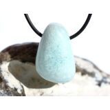 Hemimorphit türkisblau Trommelstein / Schmuckstein gebohrt - Sonderqualität - ca. 3 cm x 2 cm x 1,6 cm