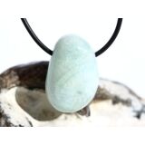 Hemimorphit türkisblau Trommelstein / Schmuckstein gebohrt - Sonderqualität - ca. 2,8 cm x 1,9 cm x 1,3 cm