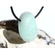 Hemimorphit türkisblau Trommelstein / Schmuckstein gebohrt - Sonderqualität - ca. 2,8 cm x 1,9 cm x 1,3 cm
