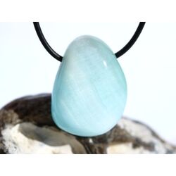 Hemimorphit t�rkisblau Trommelstein / Schmuckstein gebohrt - AA-Sonderqualit�t - ca. 3,1 cm x 2,3 cm x 1,7 cm